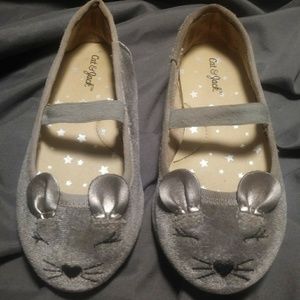 Mouse little girl grey dress shoes